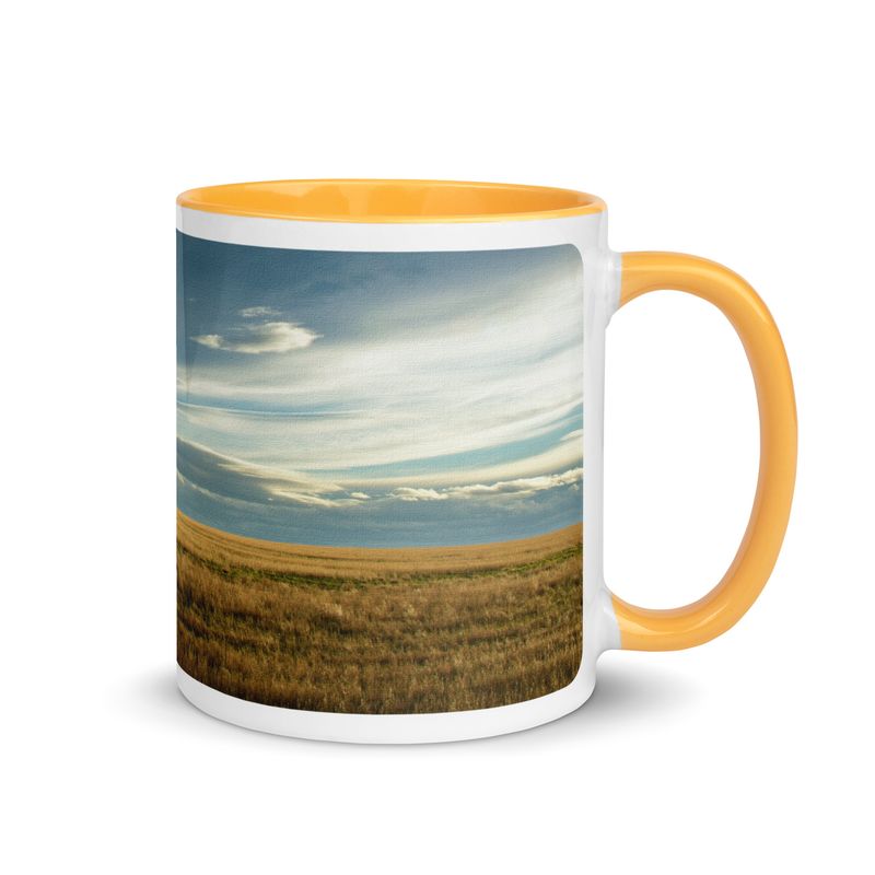 Lucid Times Prairie Grass and Radiating Stratus Coloured Ceramic Mug 11oz