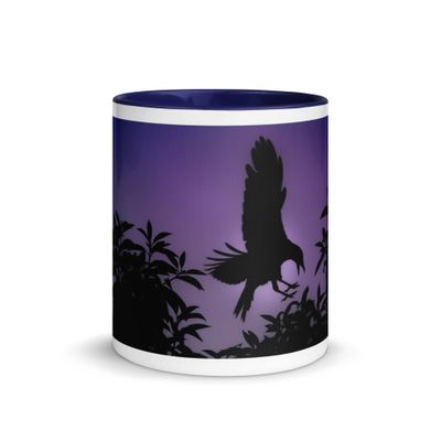 American Crow Silhouette Coloured Ceramic Mug 11oz