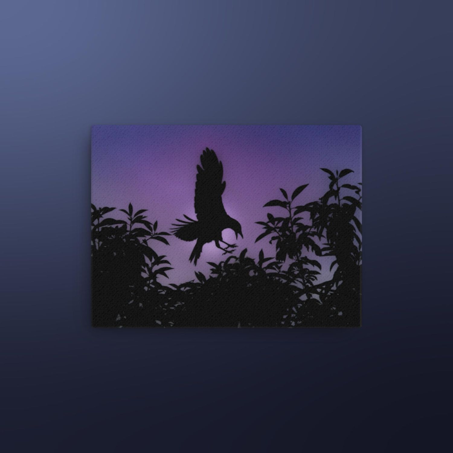 Lucid Times American Crow Silhouette Thin Canvas Wrap 9x12