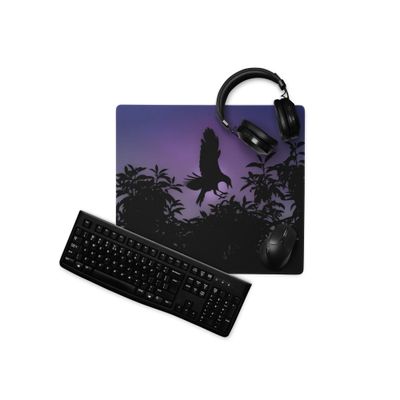 American Crow Silhouette Gaming Mouse Pad