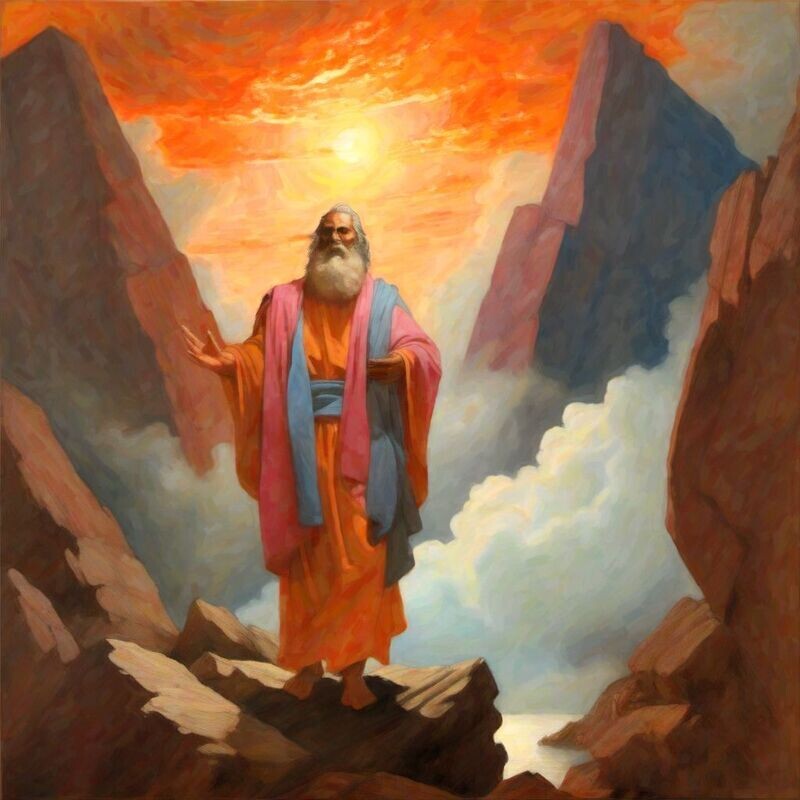 "Moses Ascending Mount Zion"