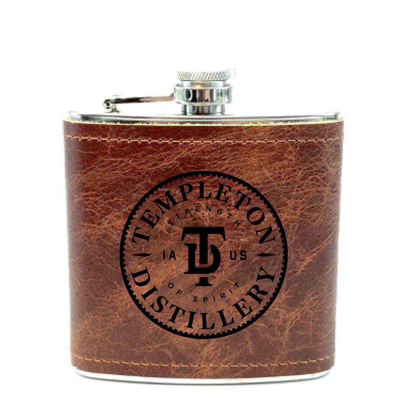 Leather Wrapped Templeton Flask - 6 oz