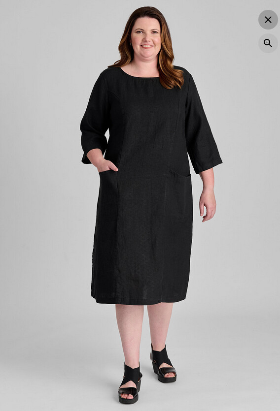 Slouch Pocket Dresss, Color: Black, Size: M
