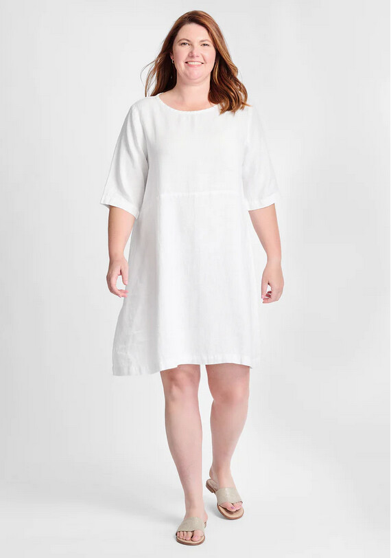 Simple Dress, Color: White, Size: P