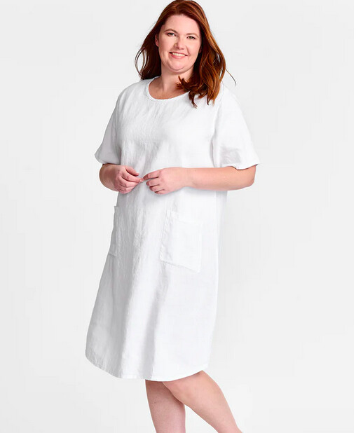 Shortsleeve Dress, Color: White, Size: P