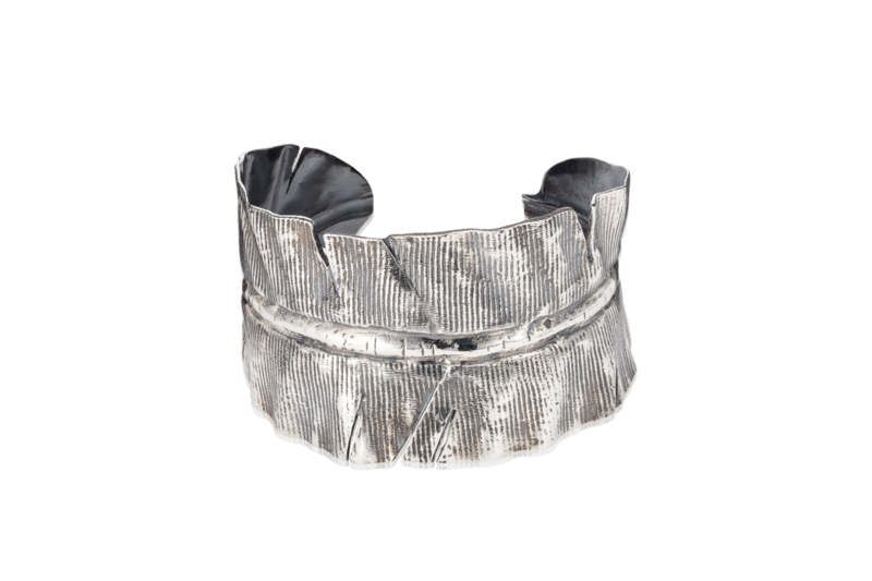 Banana Leaf Cuff Sterling