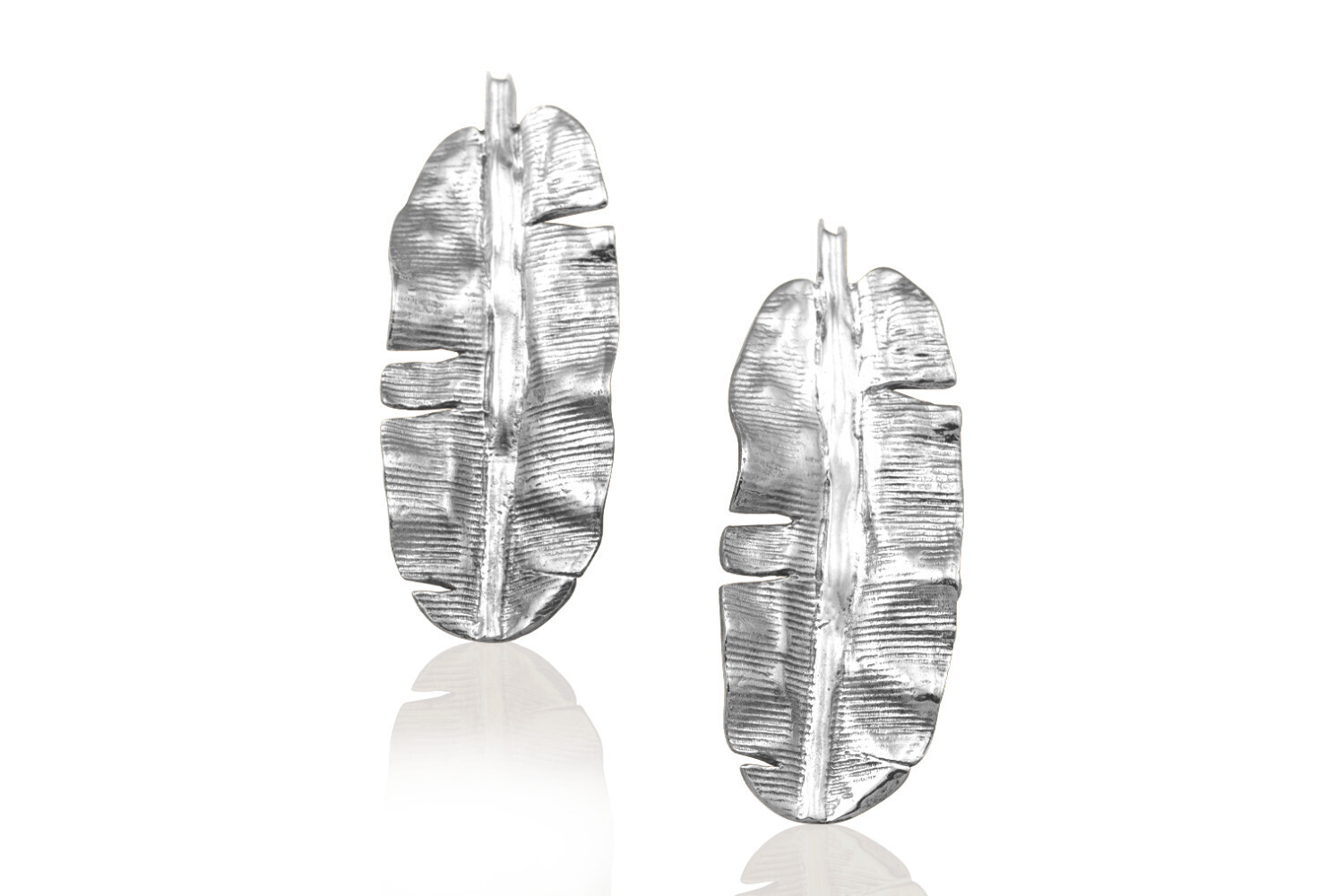 Banana Leaf Earrings Sterling