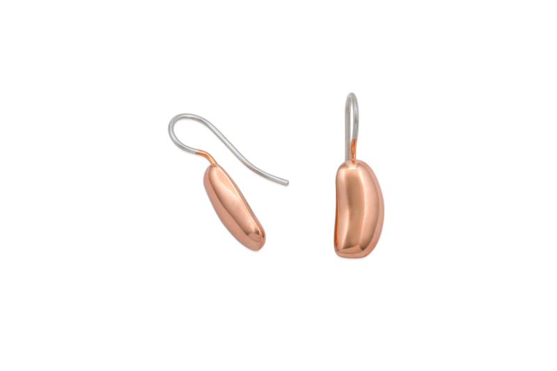 Red Bean Dangles Rose Gold
