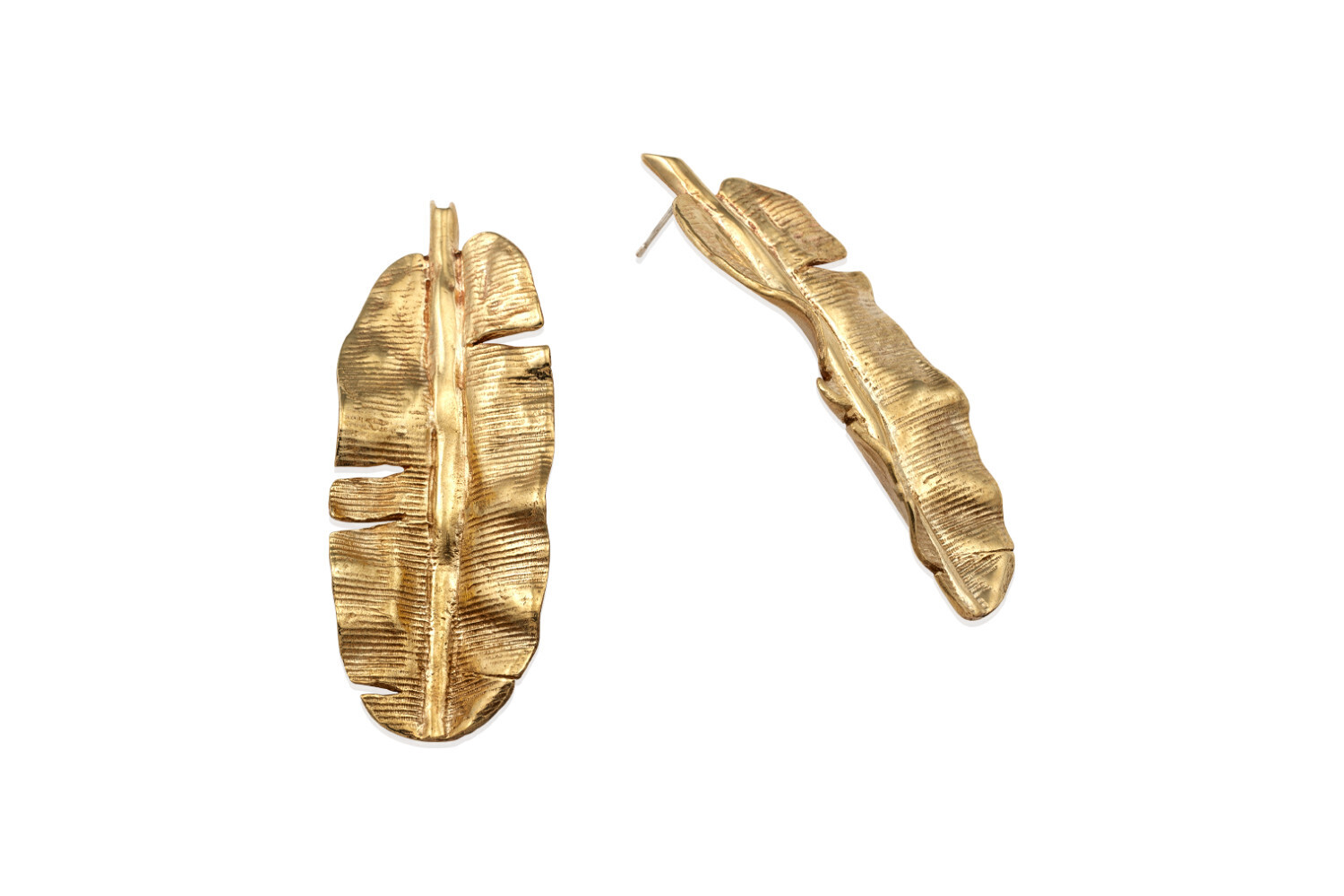 Banana Leaf Earrings Bronze