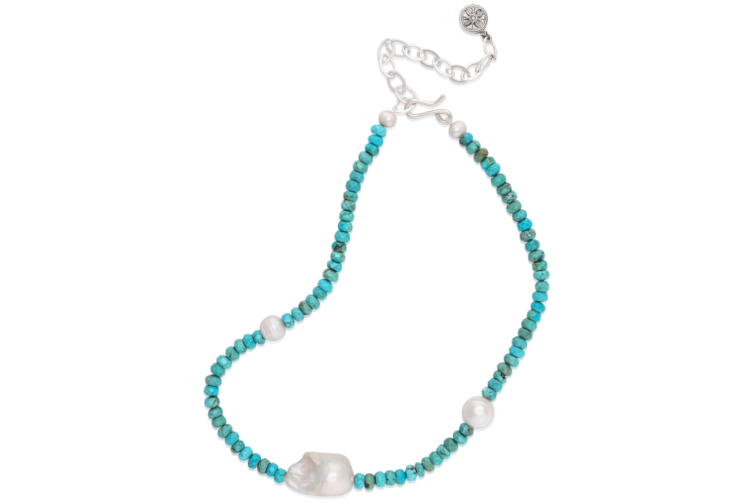 Renaissance Turq &amp; Baroque Pearl Neck 16-20&quot;