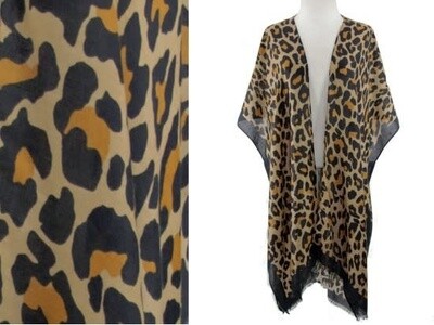 Brown Leopard Kimono