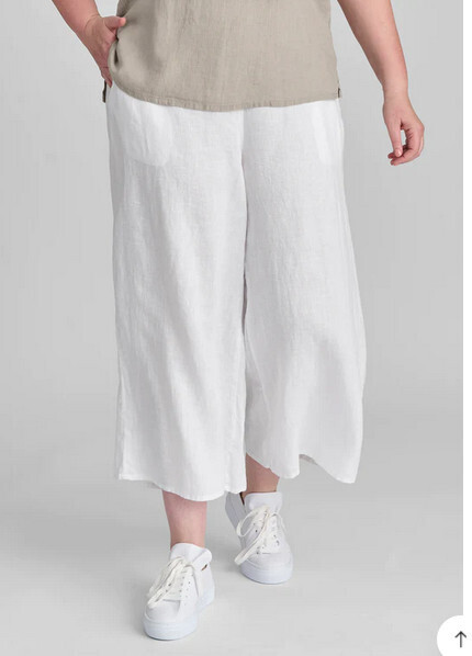 Flax Linen Sociable Flood, Size: P, Color: White