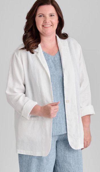 Flax Kates Blazer, Color: White, Size: P