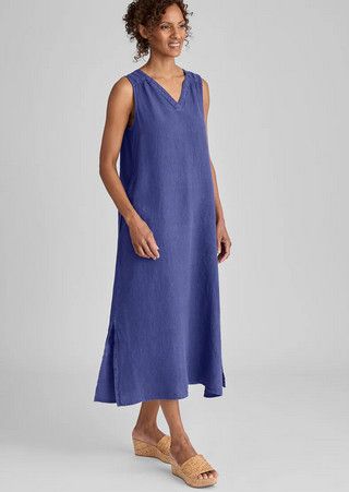 Flax Calypso Dress, Size: P, Color: Blueberry
