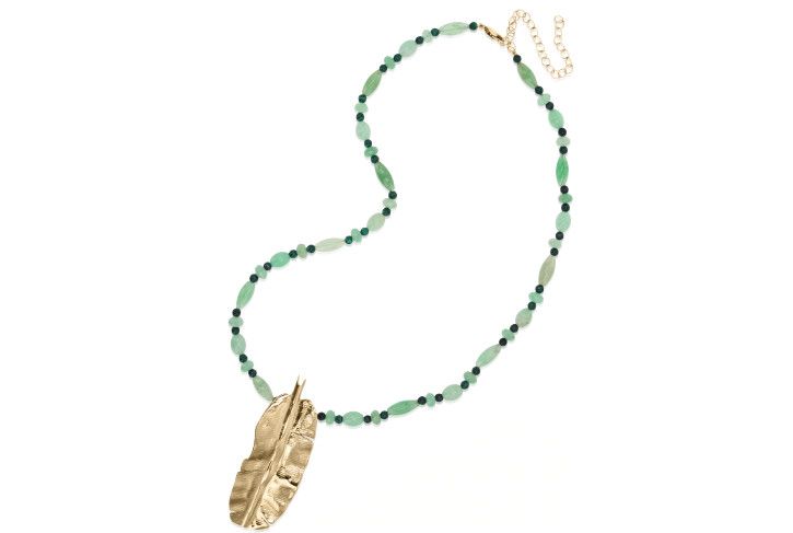 Banana Leaf Aventurine Necklace Bronze