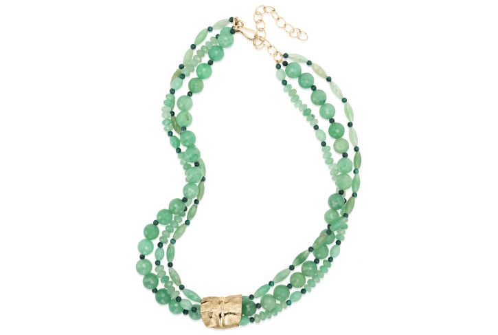 Banana Leaf  Wrap Multistrand Necklace Bronze