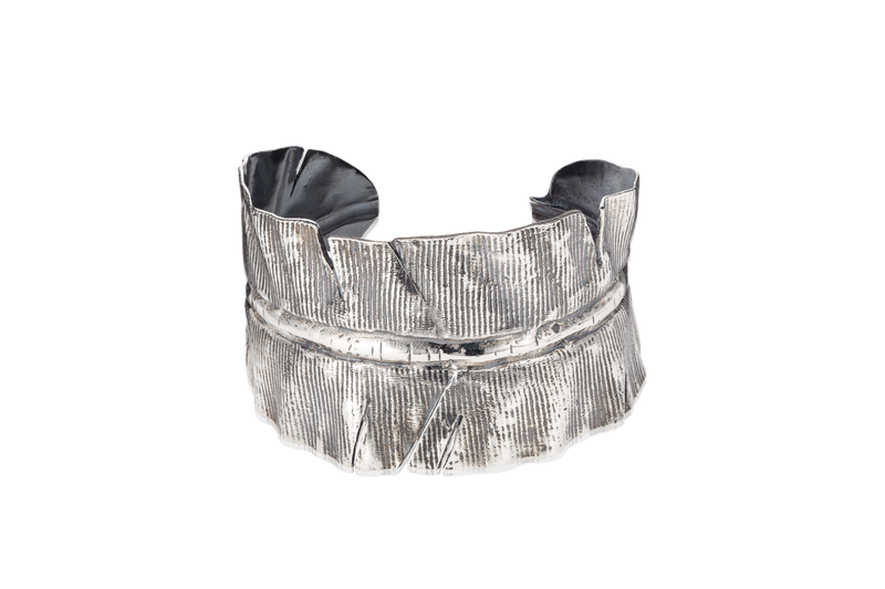Banana Leaf Cuff Sterling
