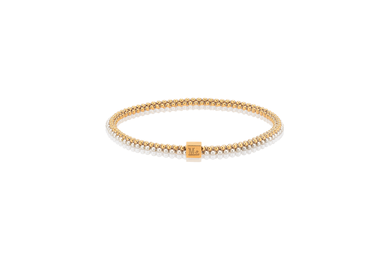 Halo Bangle Pearl Gold Plate