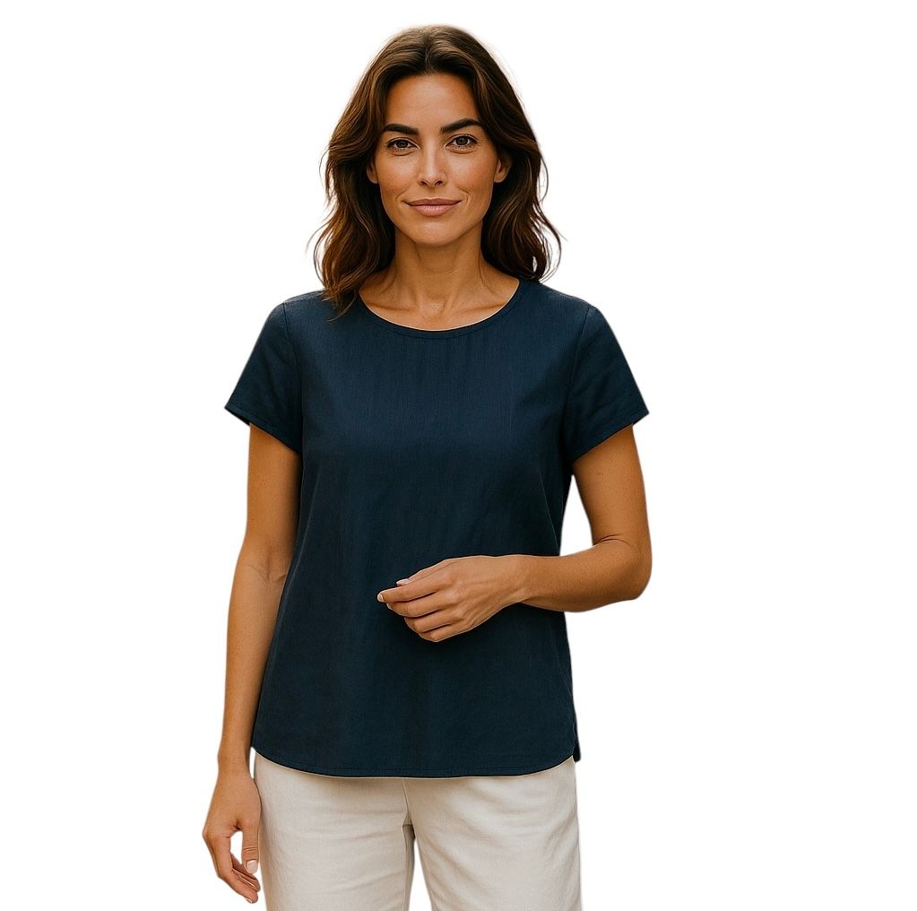 Flax Tuck Back Tee 2 Colors, Size: P, Color: Midnight