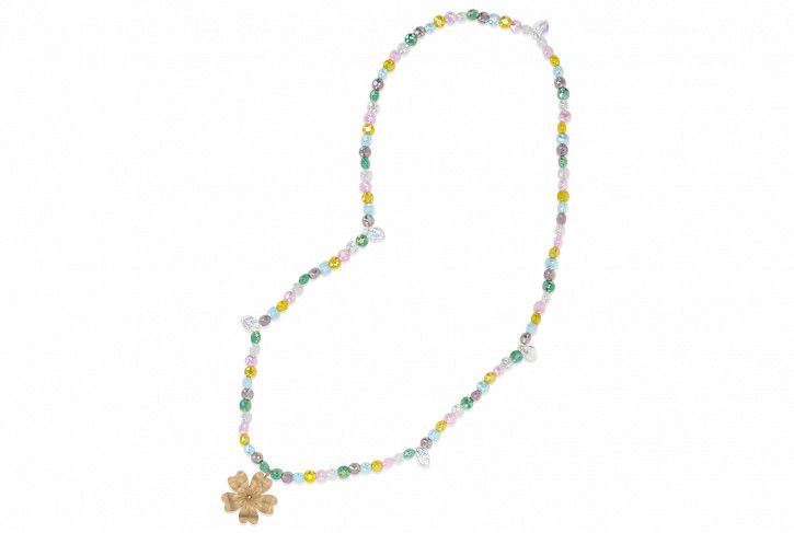 Mardi Gras Float Flower Necklace, Metal: Bronze