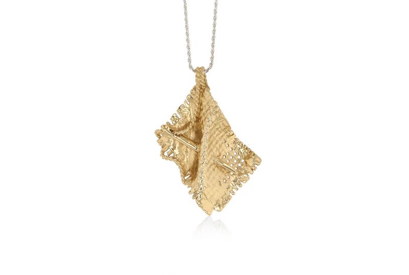 Needle &amp; Swatch Pendant Bronze