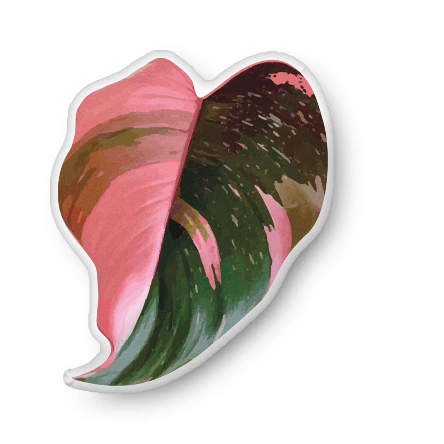 Philodendron &#39;Pink Princess&#39; Shaped Pillow
