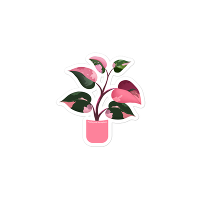 Philodendron &#39;Pink Princess&#39; Potted Houseplant Sticker