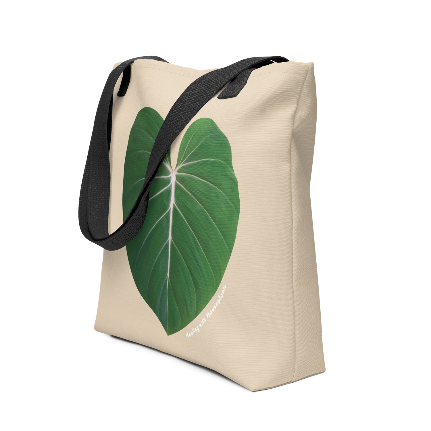 Philodendron &#39;Gloriosum&#39; Leaf Tan Tote Bag