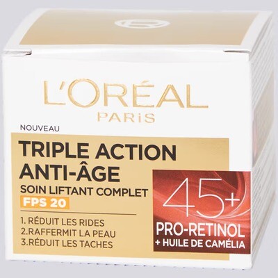 L&#39;Oréal Triple Anti Age dagcrème 45+
كريم لوريال تريبل المضاد للشيخوخة 45+