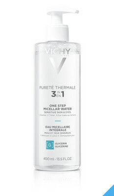 Vichy Eau Micellaire Minérale Peau sensible 400ml    ماء ميسيلار المعدني للبشرة الحساسة من فيشي، 400 مل