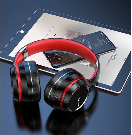 Auscultadores Bluetooth Lenovo HD200 On-Ear, Auscultadores de Computador Sem Fios Dobráveis com Cancelamento de Ruído HIFI Estéreo Auscultadores Bluetooth Lenovo HD200 On-Ear, Auscultadores de Computador Sem Fios Dobráveis com Cancelamento de Ruído HIFI Estéreo