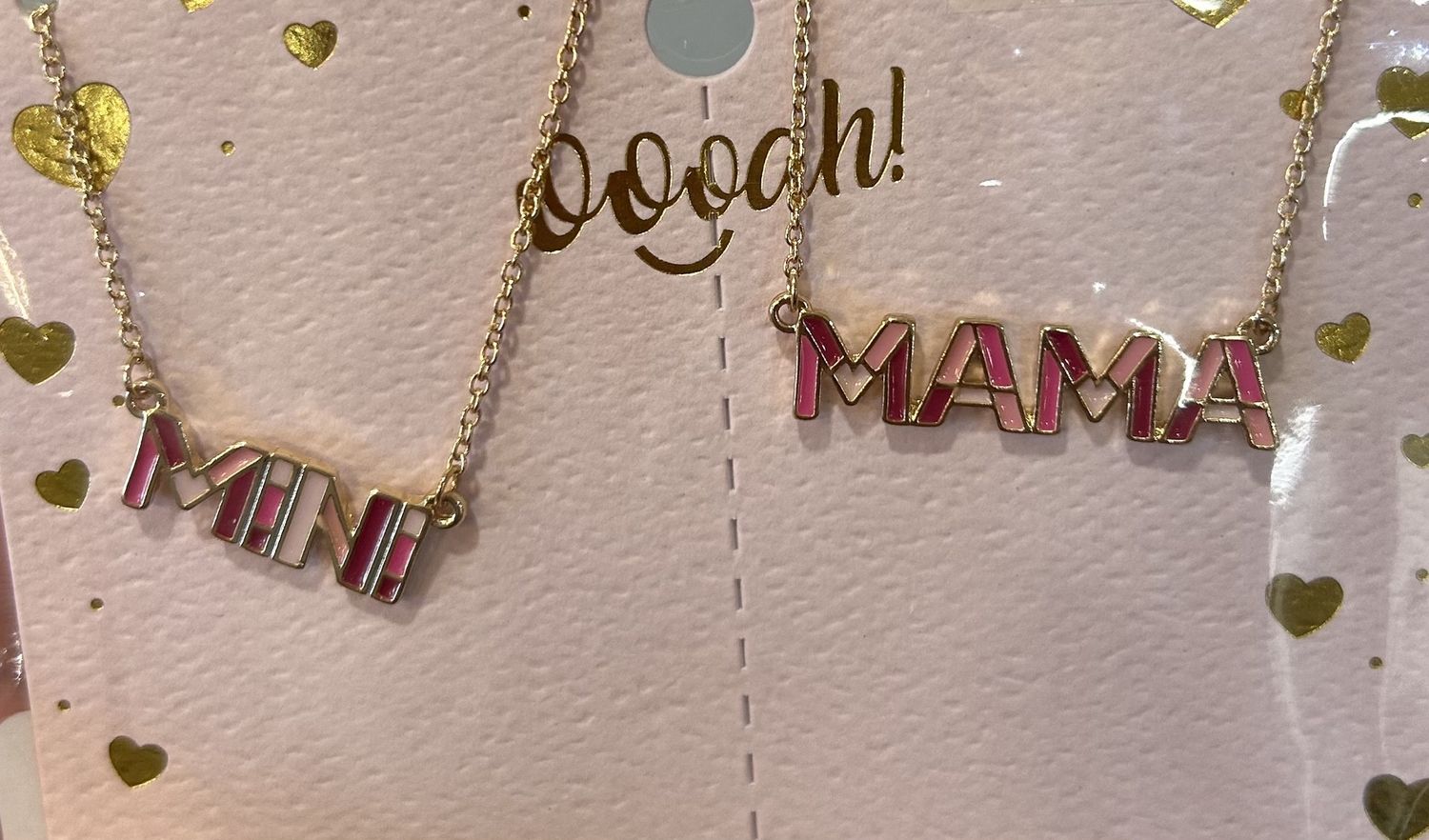 Mama/Mini necklace, Colour: Pink