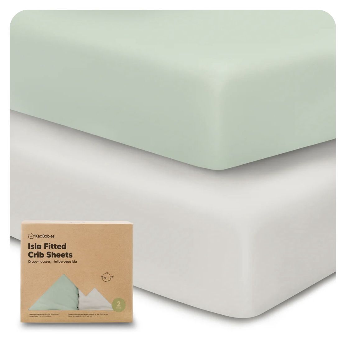 Crib Sheet 2pk, Colour: Sage