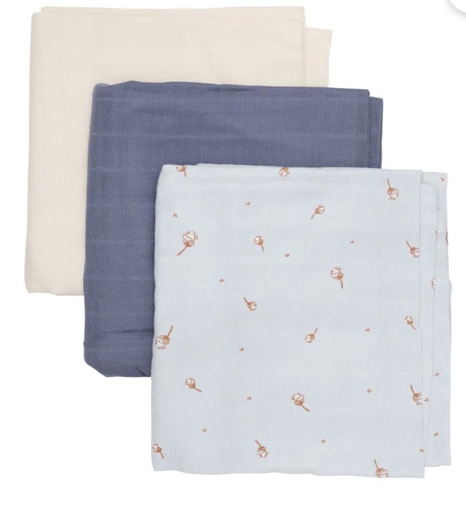Muslin Cloth 3pk, Colour: Gray Dawn