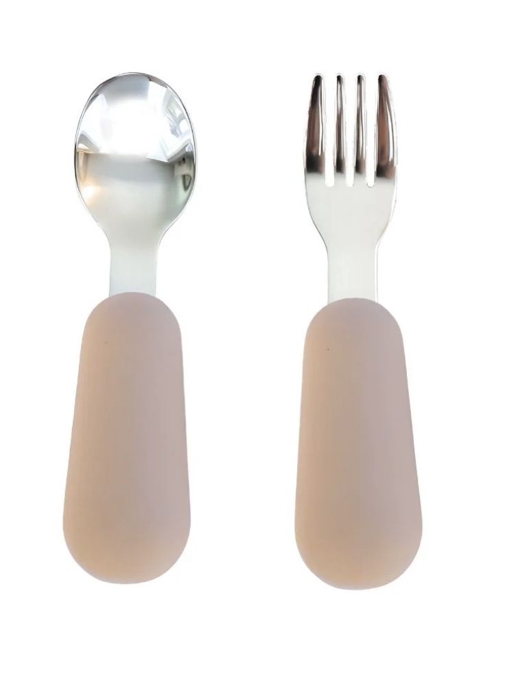 Stainless Steel Fork &amp; Spoon, Colour: Caramel