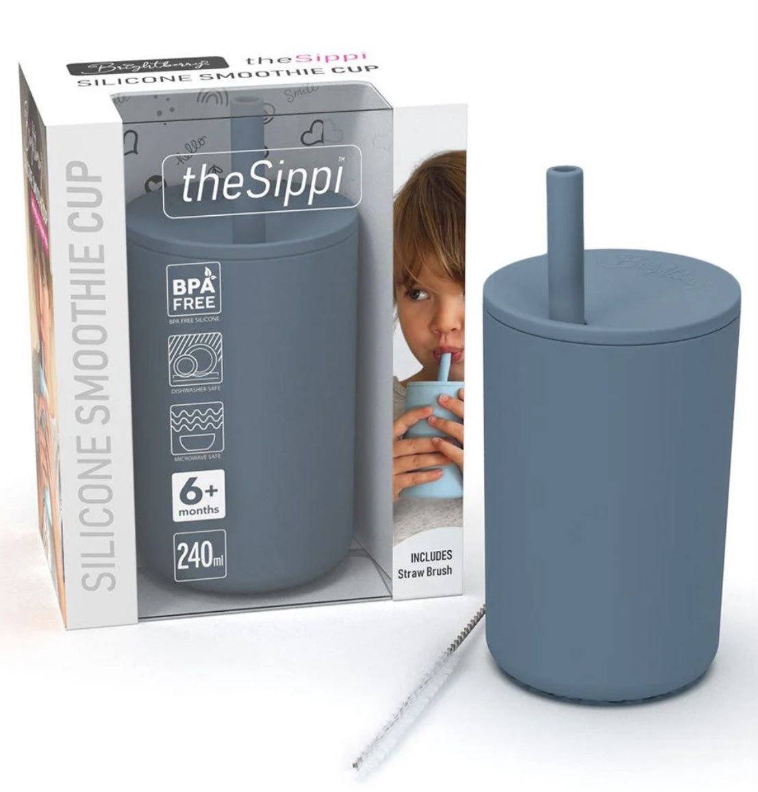 Straw Sippy Cup, Colour: Blueberry Blue