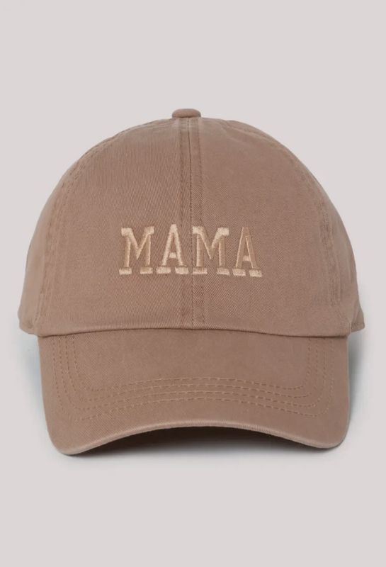 Mama Embroidered hat, Colour: Clay