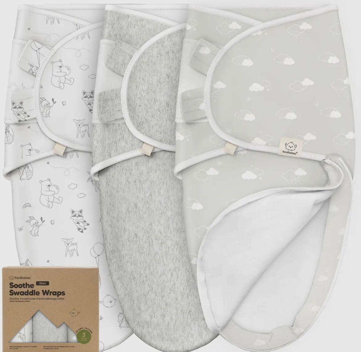 3pk Zippy Swaddles, Colour: Aspire