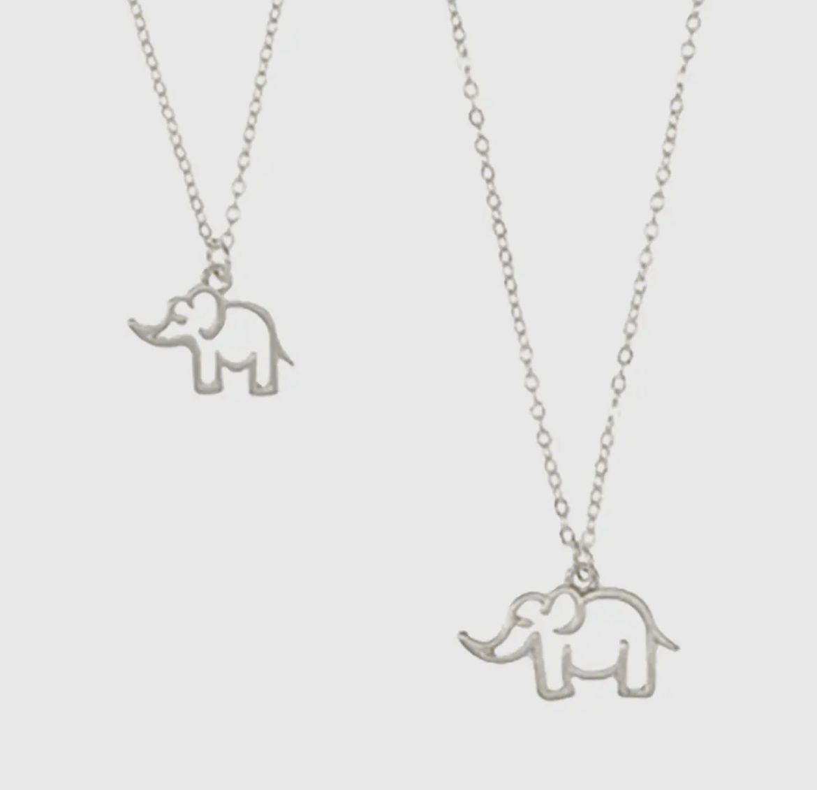 Mama, Baby Elephant Necklace, Colour: Silver