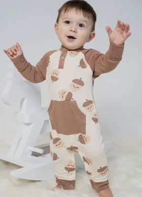 Bamboo LS Romper w Pocket