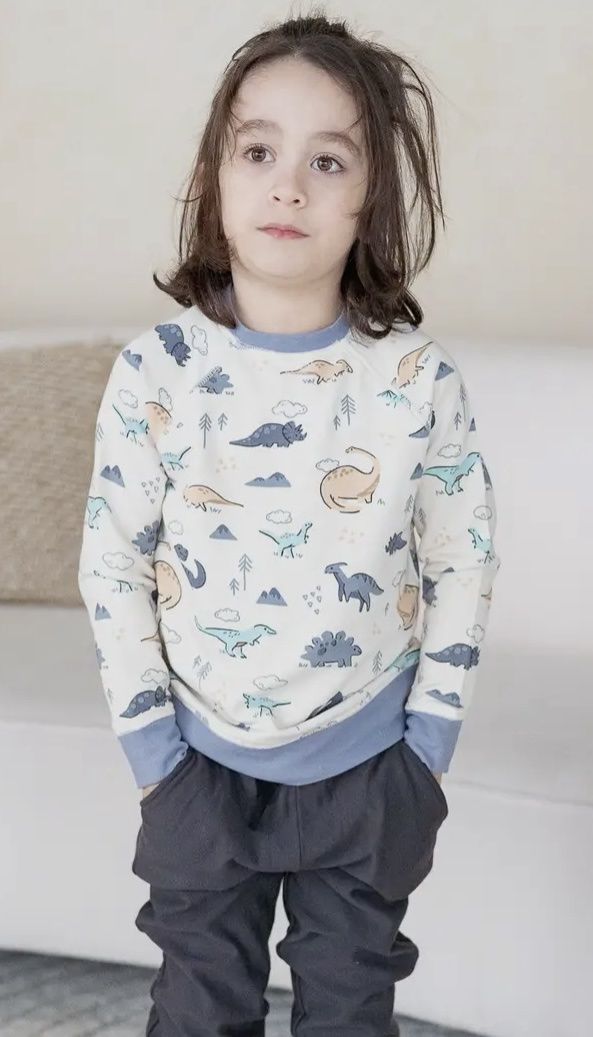 Bamboo Fleece Sweatshirt, Colour: Dino, Size: 6-12m
