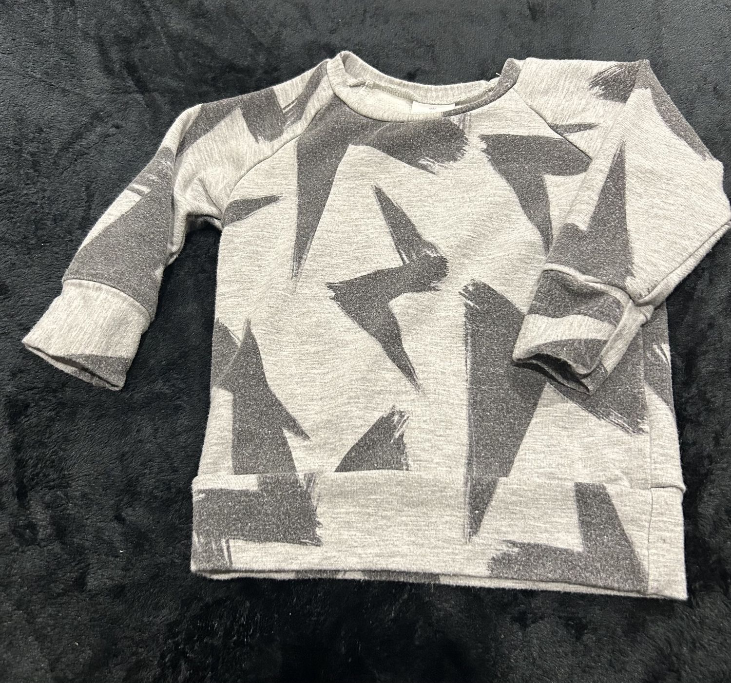 NB-6M Posh &amp; Cozy Long Sleeve Grey