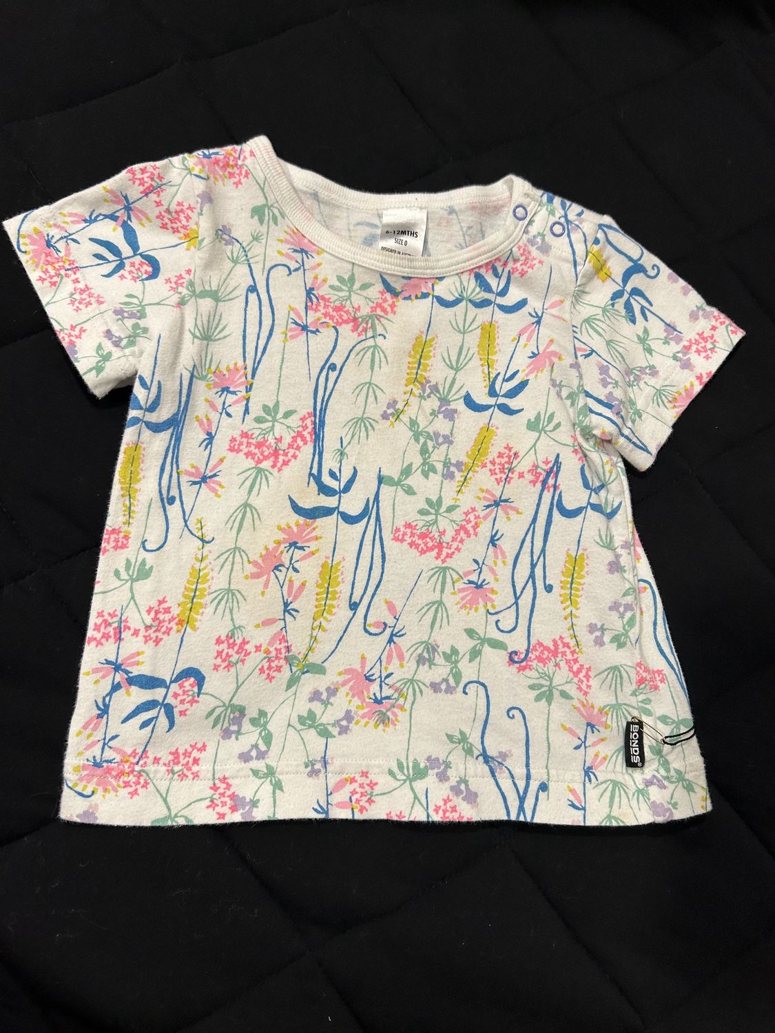 6-12m Bonds Tshirt Flowers