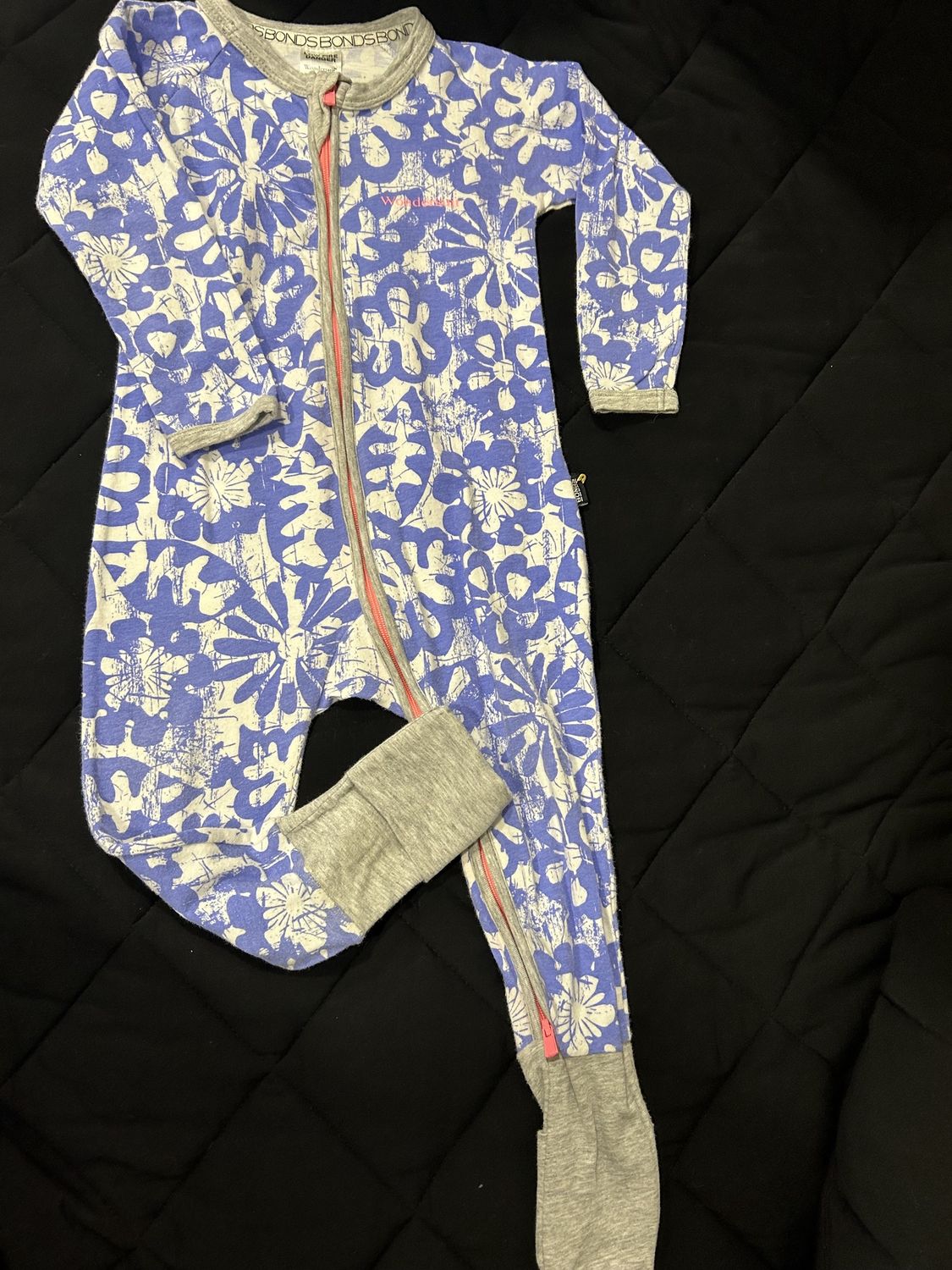 12-18m Bonds Sleeper Blue Flowers