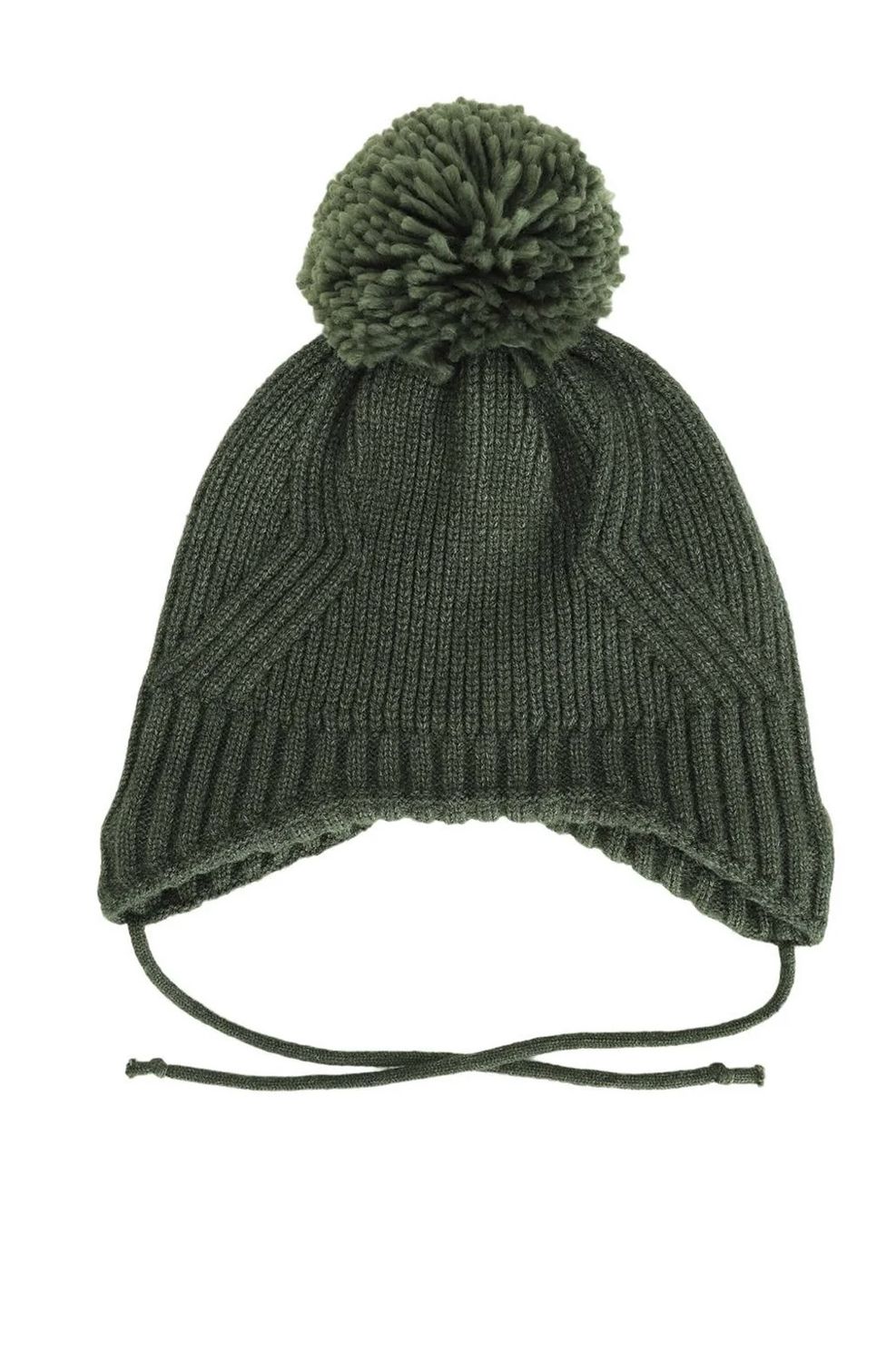 Knit Windproof Hat With String Pine 9-24m