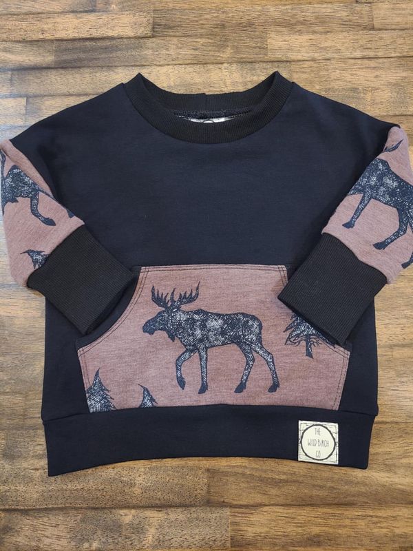 9-12m Moose Black Sweatshirt