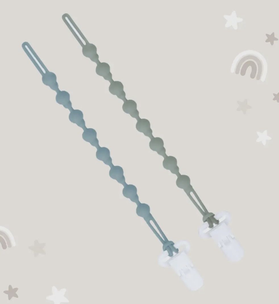Pacifier Clips, Colour: Sage &amp; Teal