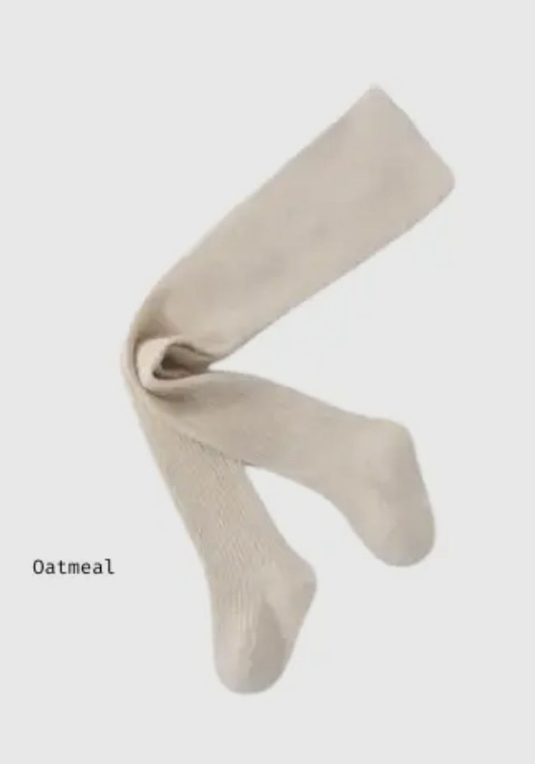 Oatmeal Ribbed Tights
