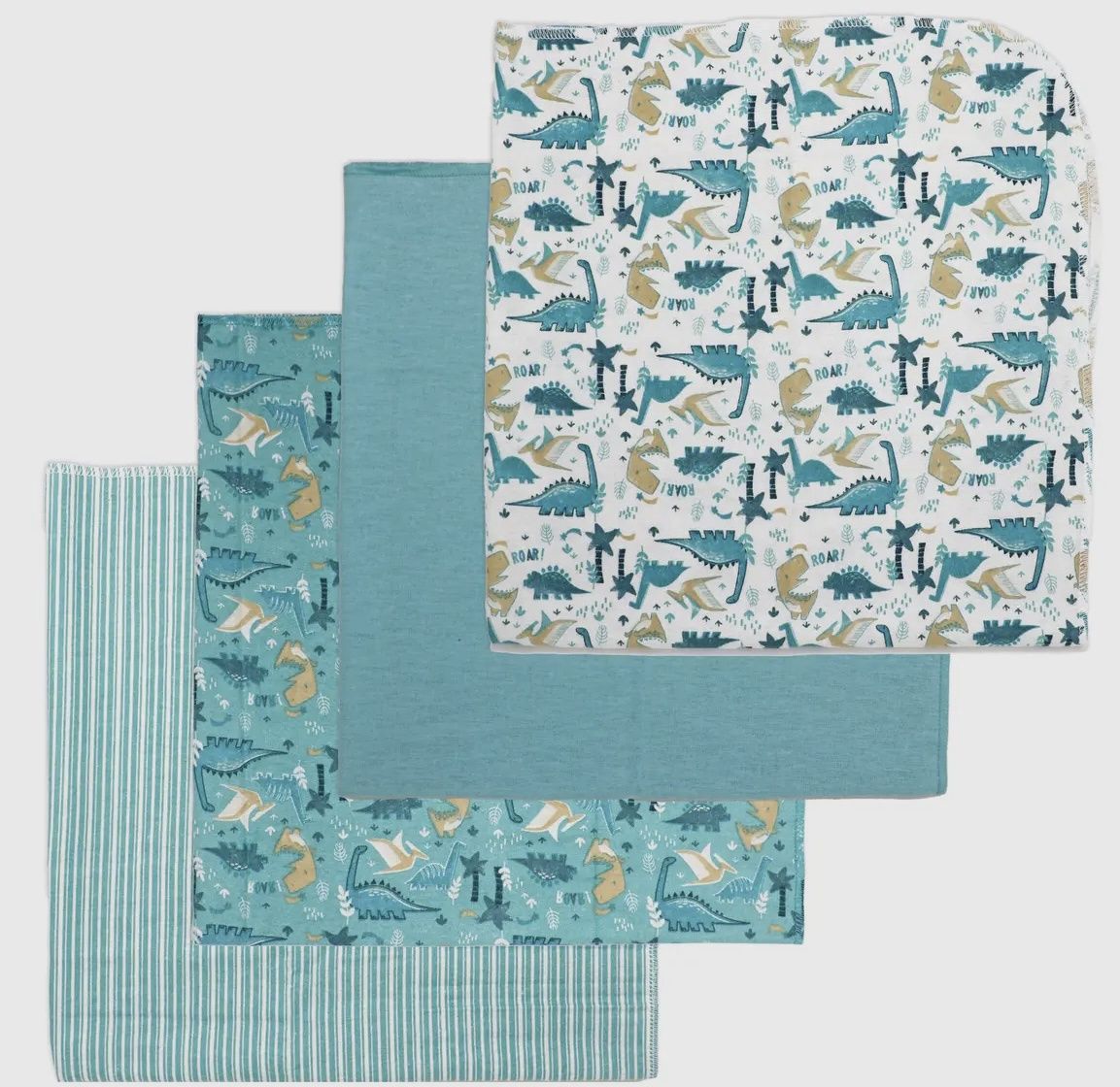 4 Pk Receiving Blanket, Colour: Dino