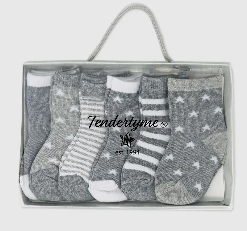 6 Pk Stars Socks